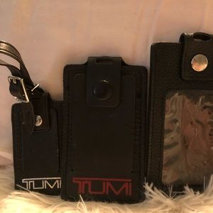 Tumi luggage tags (2), 1 leather tag